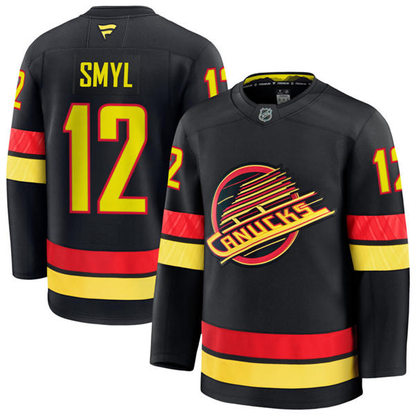 Men's Vancouver Canucks Retired Player #12 Stan Smyl Fanatics Black Alternate Premium Jersey